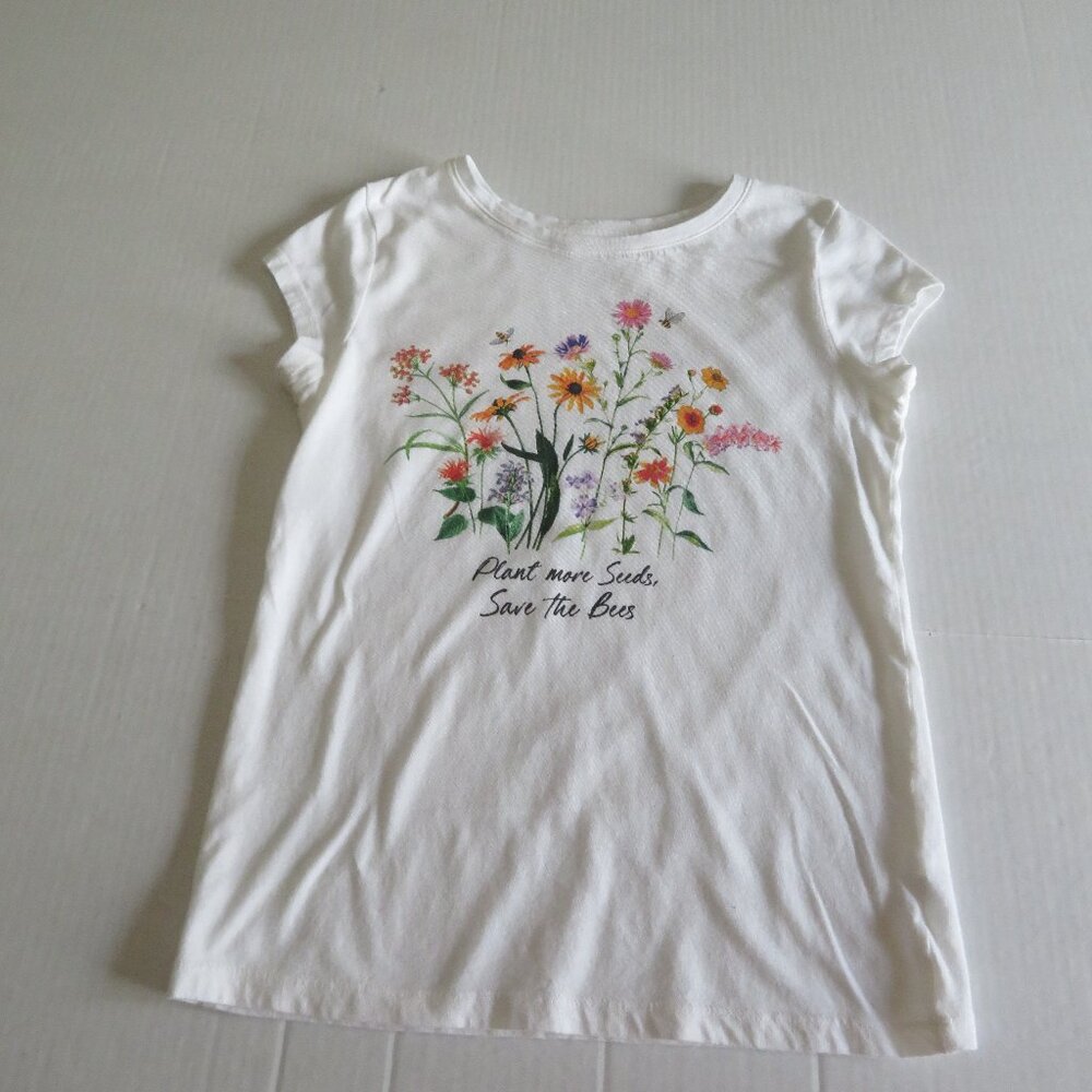 🎉HP🎉 GAP - Girl's Spring/Summer Floral T-shirt, White, Size XL - EUC